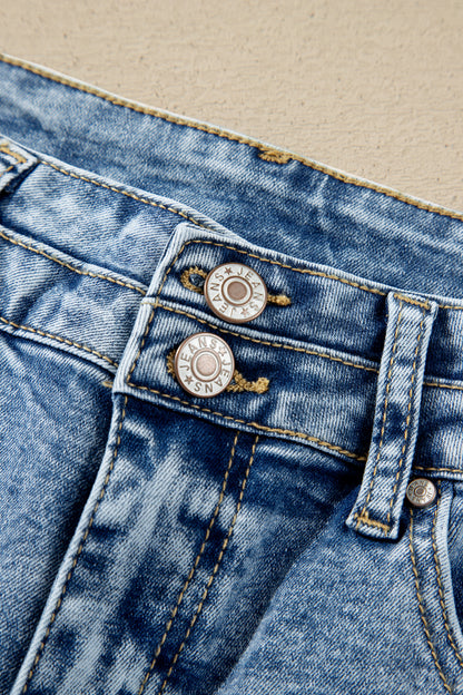 Blue Acid Wash Flare Jeans