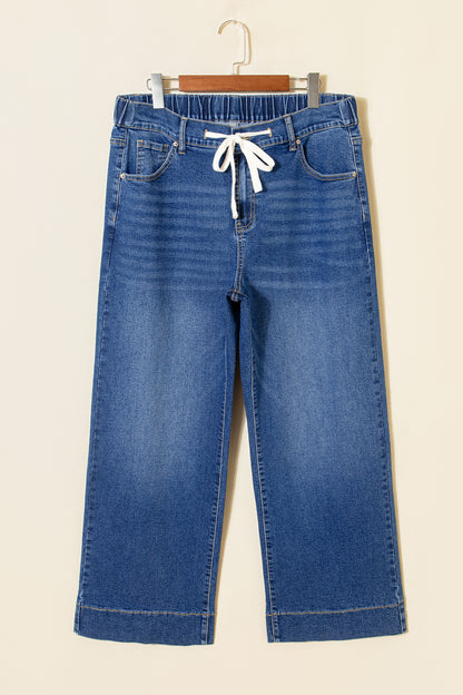 Dark Blue Acid Wash Plus Size Jeans