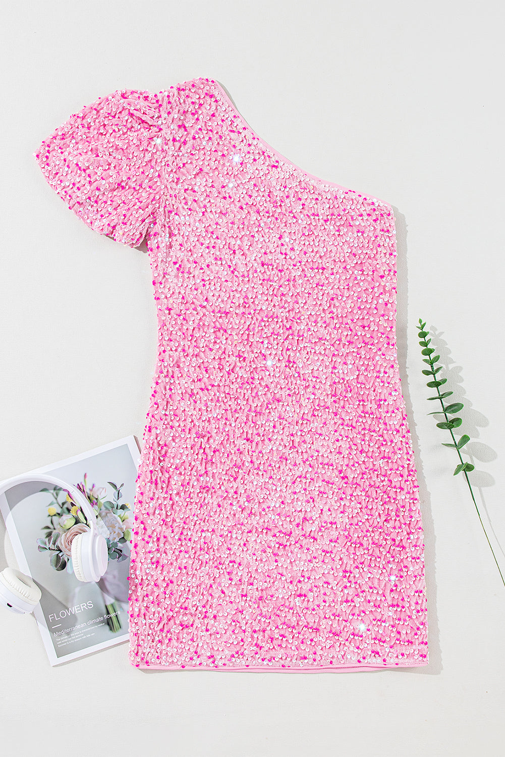 Pink Sequin Bodycon Mini Dress