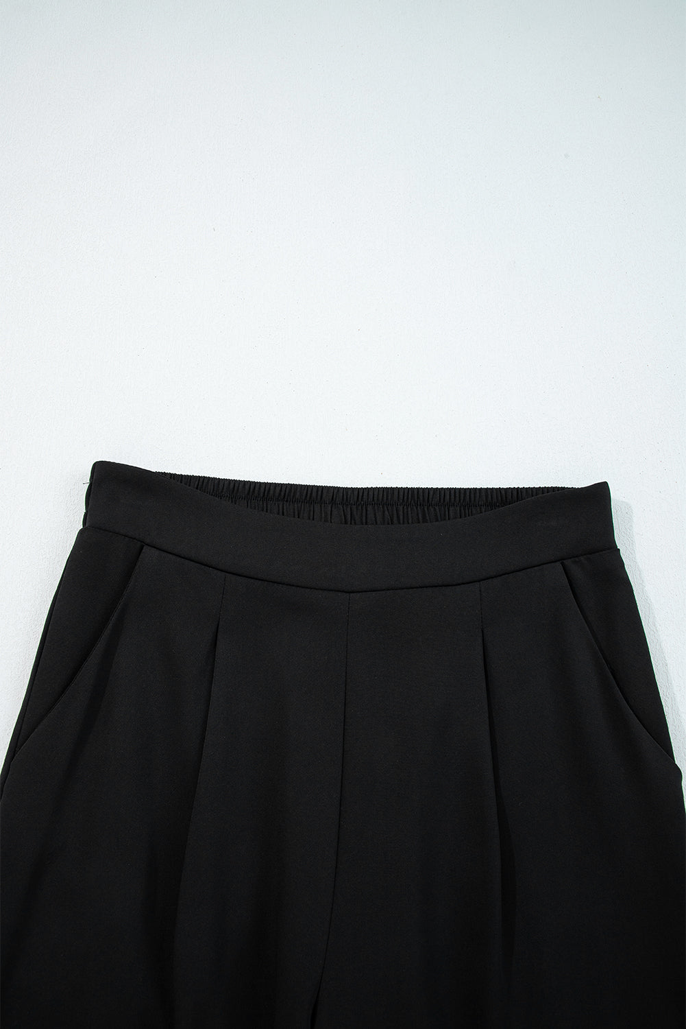 Black Pleated Loose Straight Pants