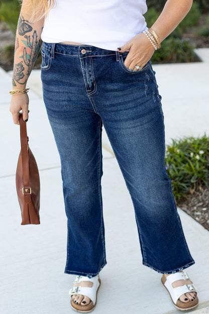Dirty Blue Plus Size Flare Jeans