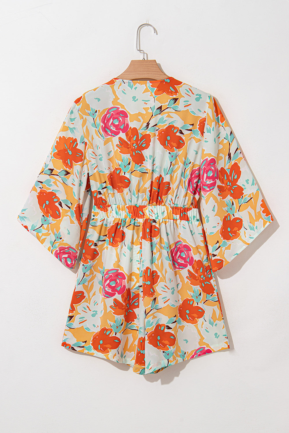 Orange Blooming Floral Romper