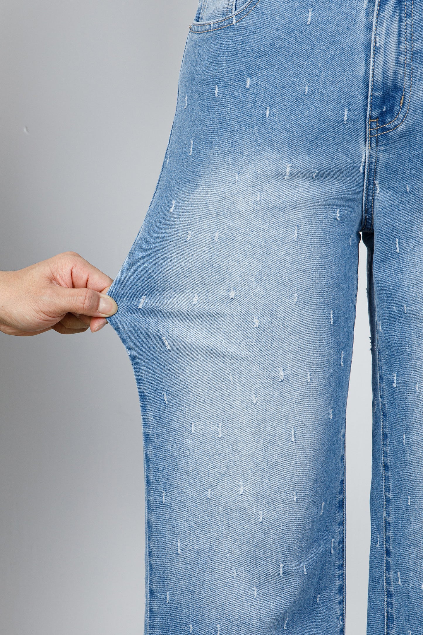 Mist Blue Distressed Jeans