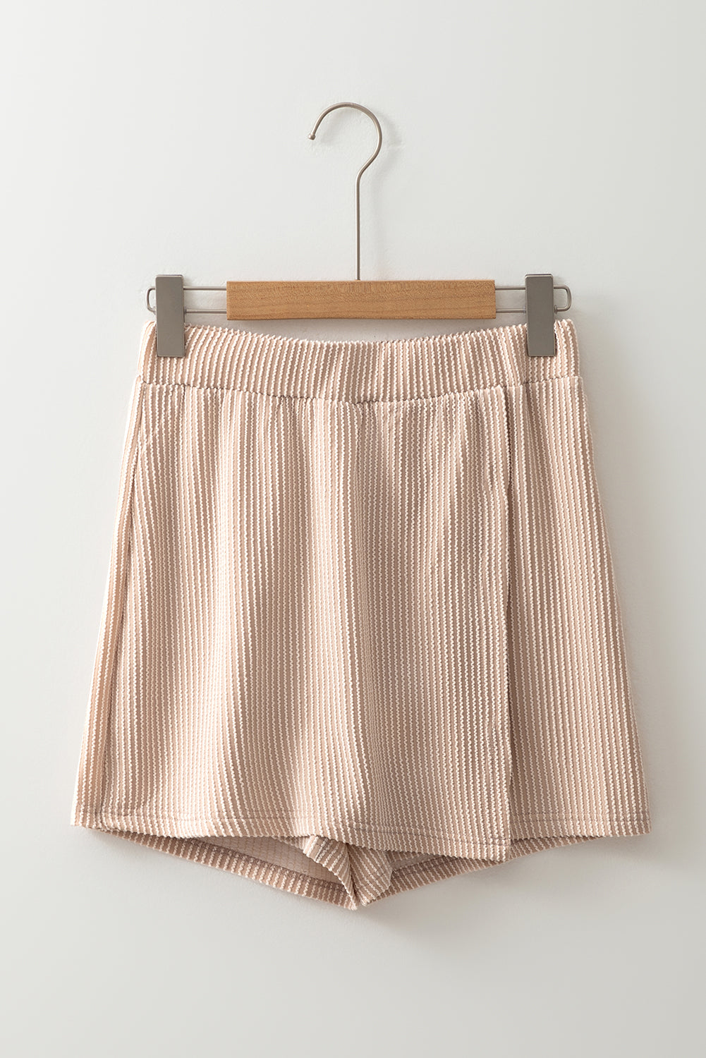 Nude Corded High Waist Wrap Skort