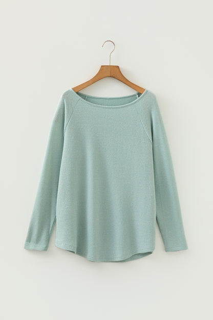 Sage Raglan Sleeve Knit Loose Top