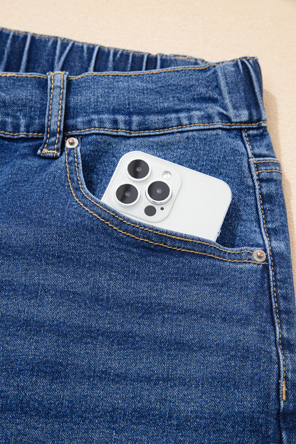 Dark Blue Acid Wash Plus Size Jeans