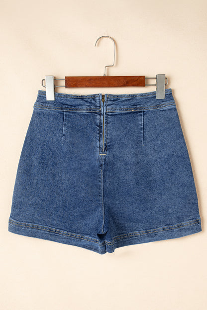 Ashleigh Blue Faux Wrap Mini Denim Skort