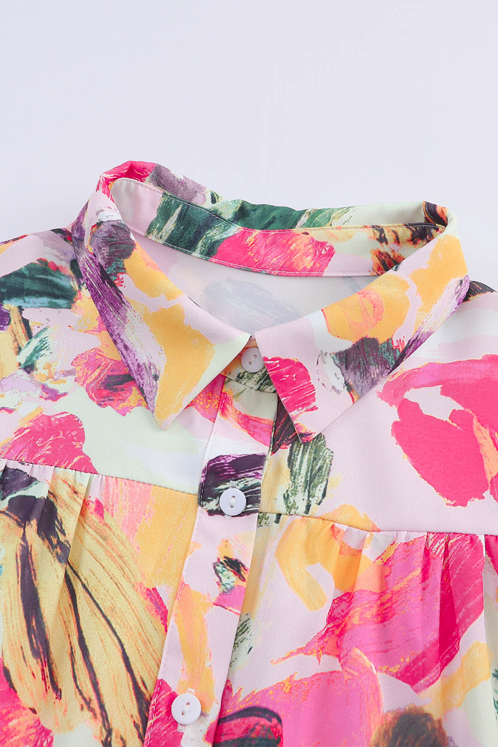 Multicolour Floral Print Shirt Dress