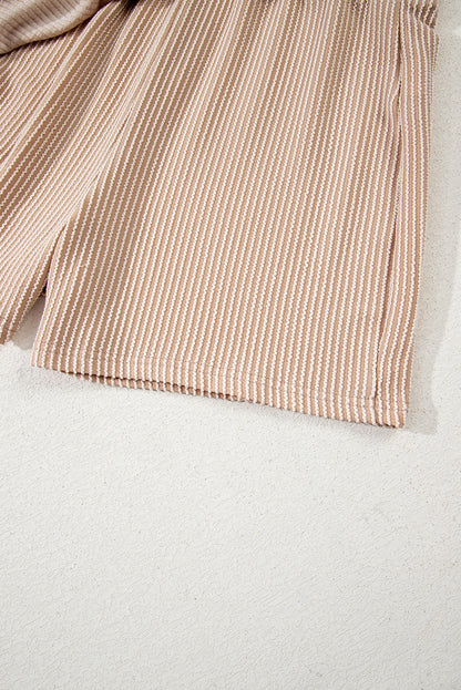 Nude Corded High Waist Wrap Skort