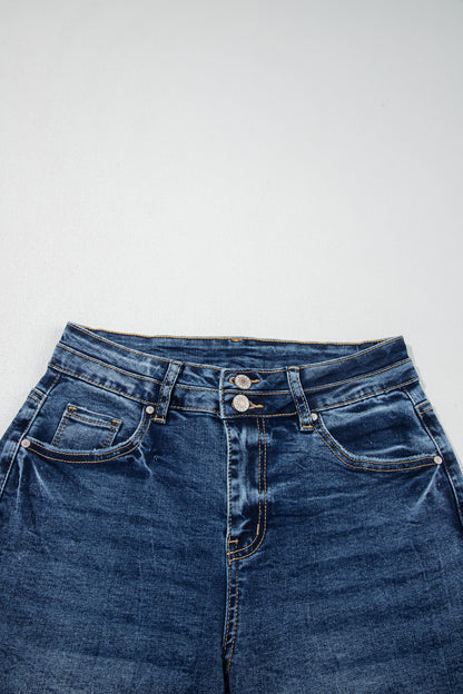 Blue Acid Wash Flare Jeans