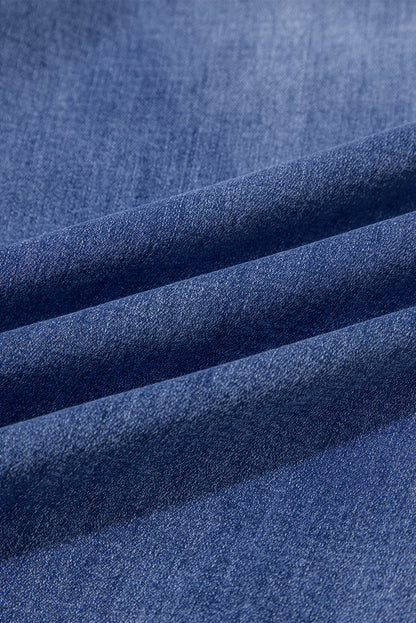 Blue Straight Cut High Rise Jeans