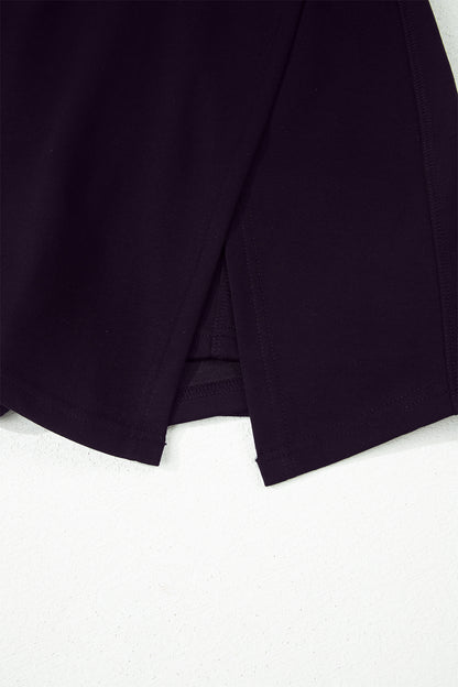 Black Faux Wrap Skort