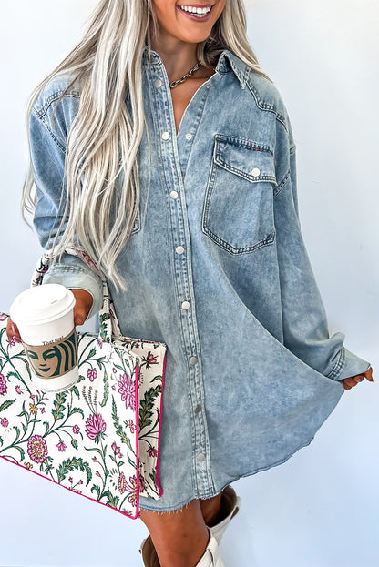 Beau Blue Denim Loose Shirt Dress