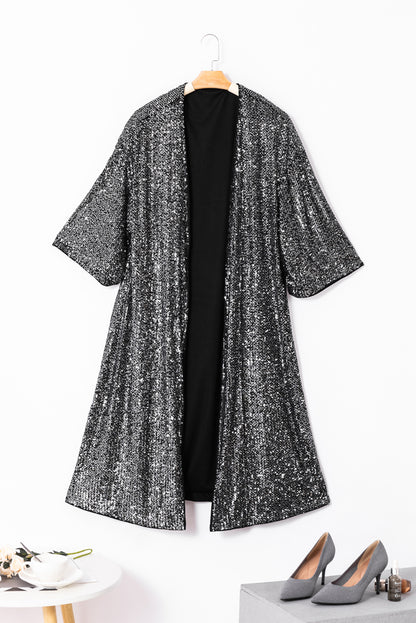 Sequin 3/4 Sleeve Kimono