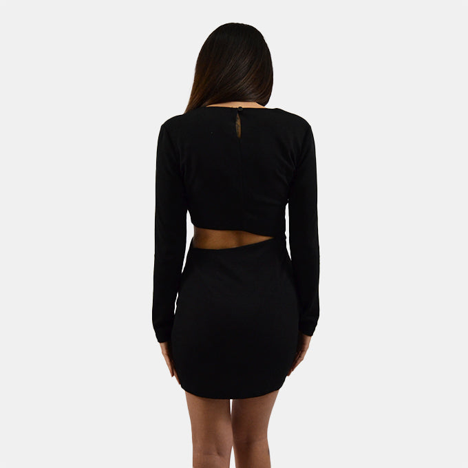 Black cut out mini dress