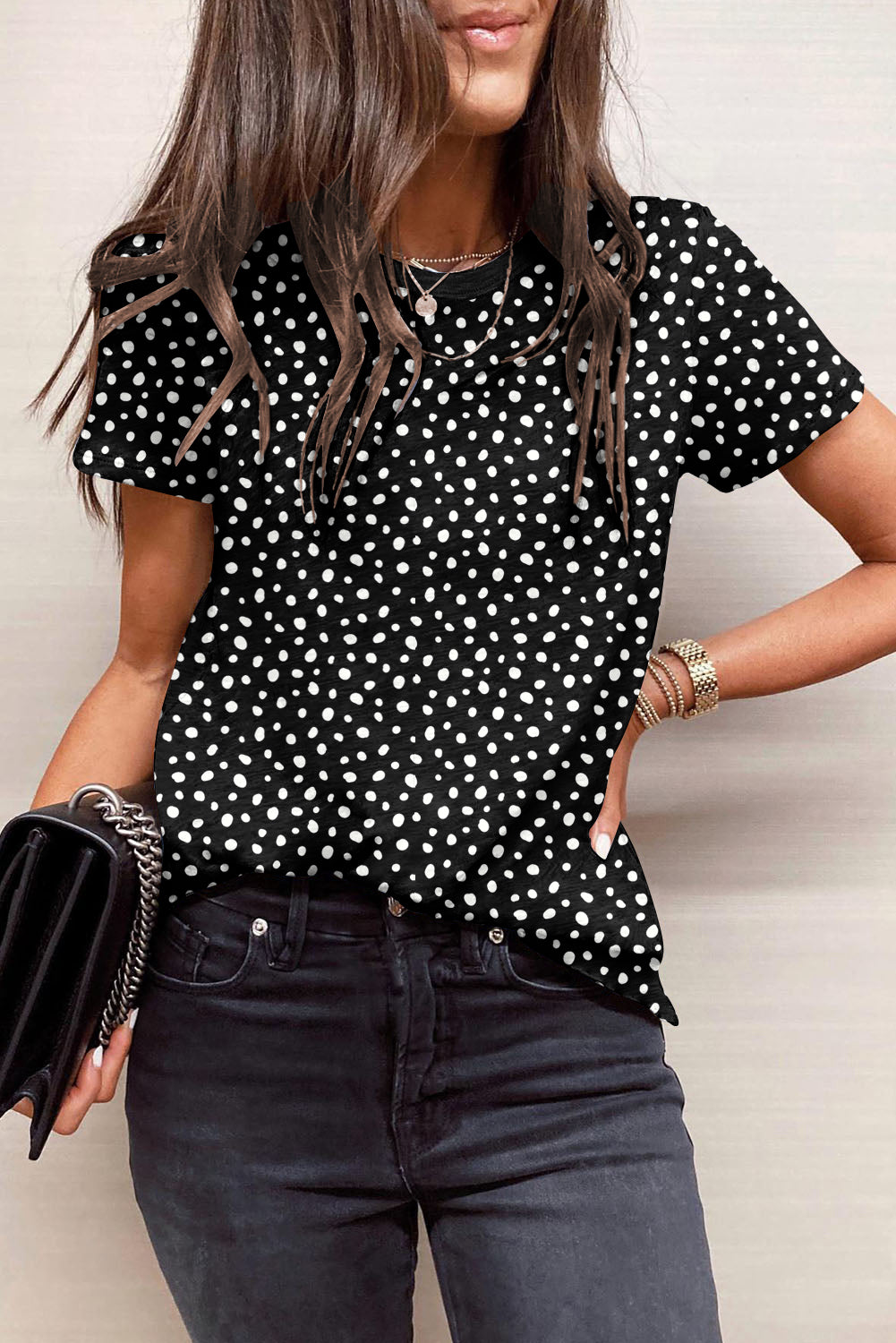 Black Cheetah Print Short Sleeve T-Shirt