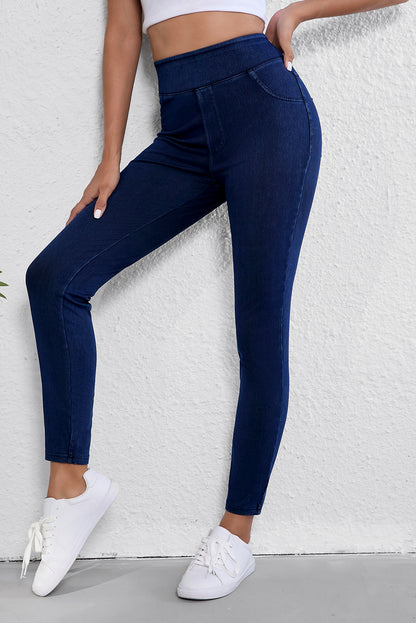 Blue High Waist Slim Fit Jeggings