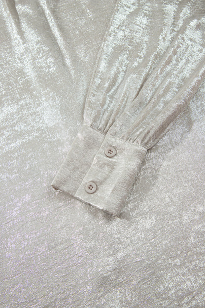 Champagne Mini Long Sleeve Shift Dress