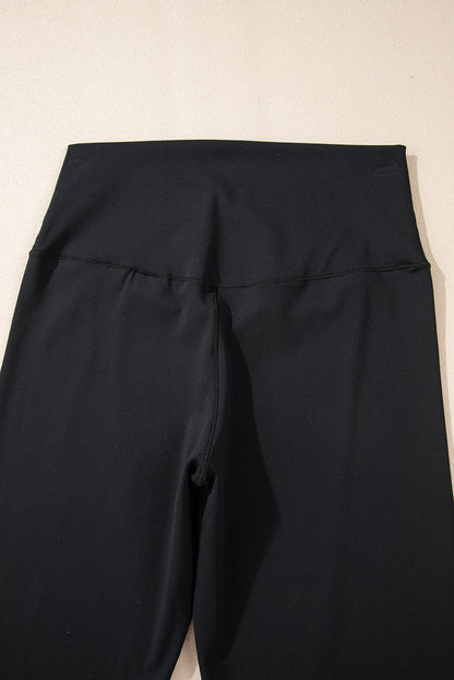 Black High Waist Flared Leggings