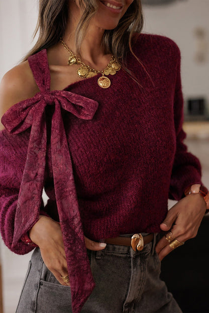 Burgundy Bow Asymmetric Jersey