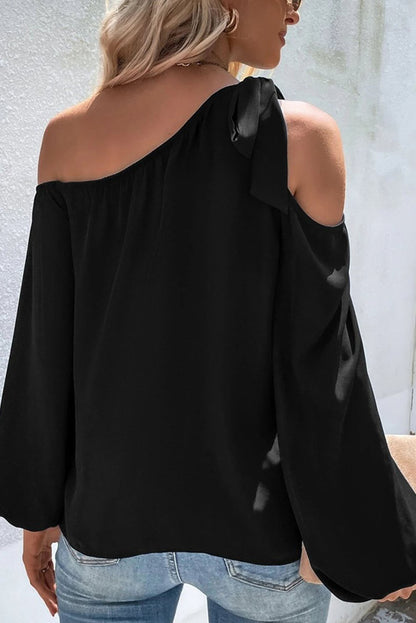 Black Asymmetric Blouse