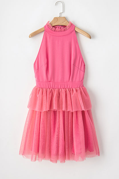 Strawberry Pink Halter Dress