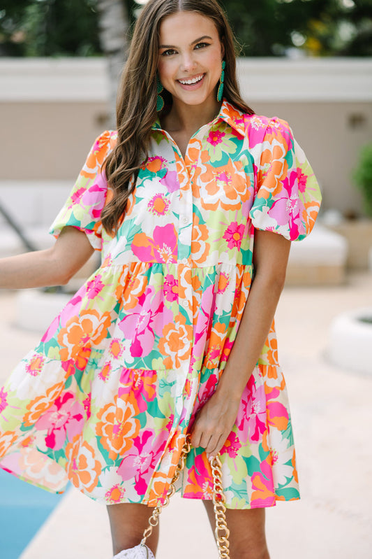 Pink Floral Babydoll Dress