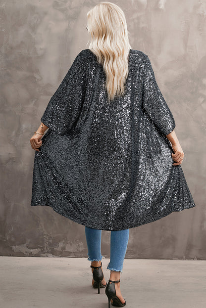 Sequin 3/4 Sleeve Kimono