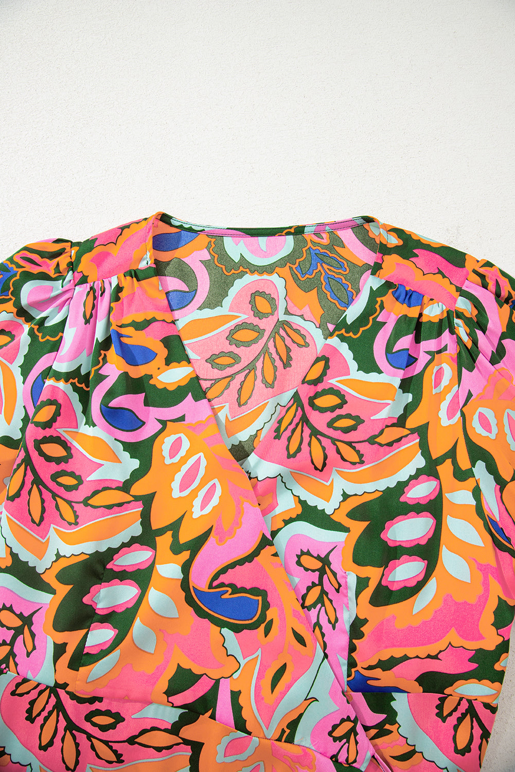 Rose Summer Print Ruffled Asymmetric Maxi Dress