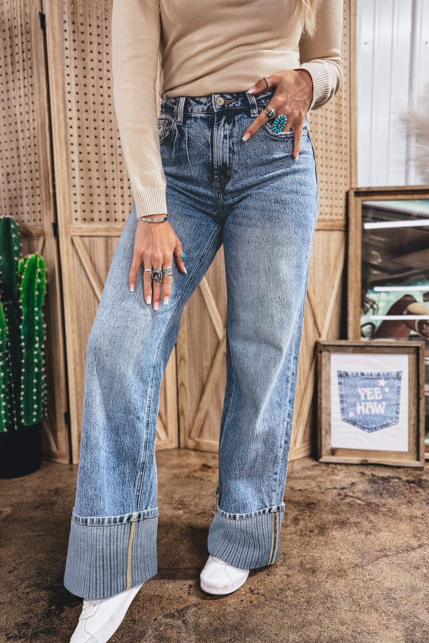 Ashleigh Blue Straight Loose Jeans