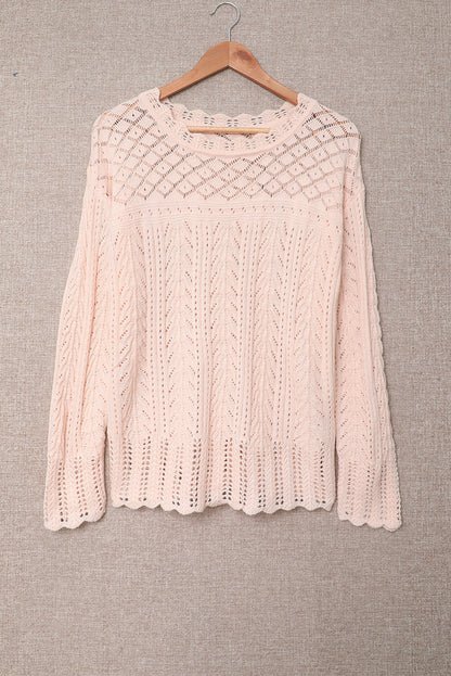 Pink Drop Shoulder Knit Sweater
