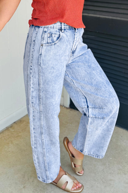 Light Washed Barrel Jeans