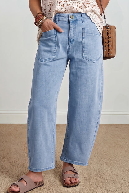 Ankle-length Barrel Jeans