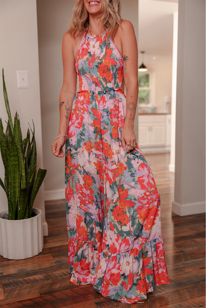 Multicolour Floral Halter Jumpsuit