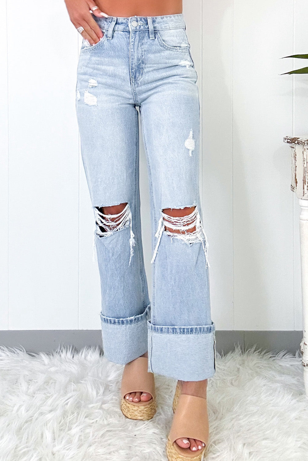 Beau Blue Light Wash Flare Jeans