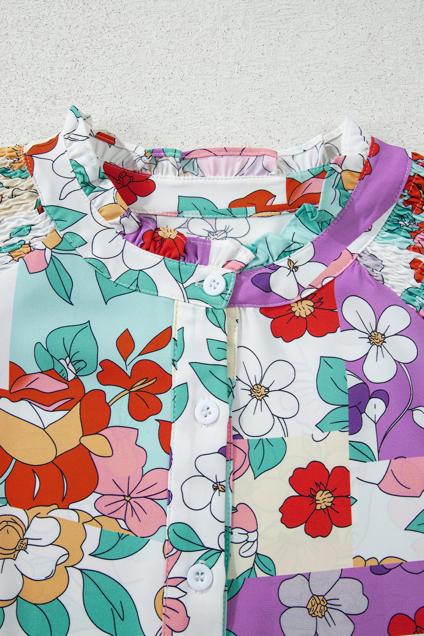 Pink Floral Print Long Sleeve Shirt