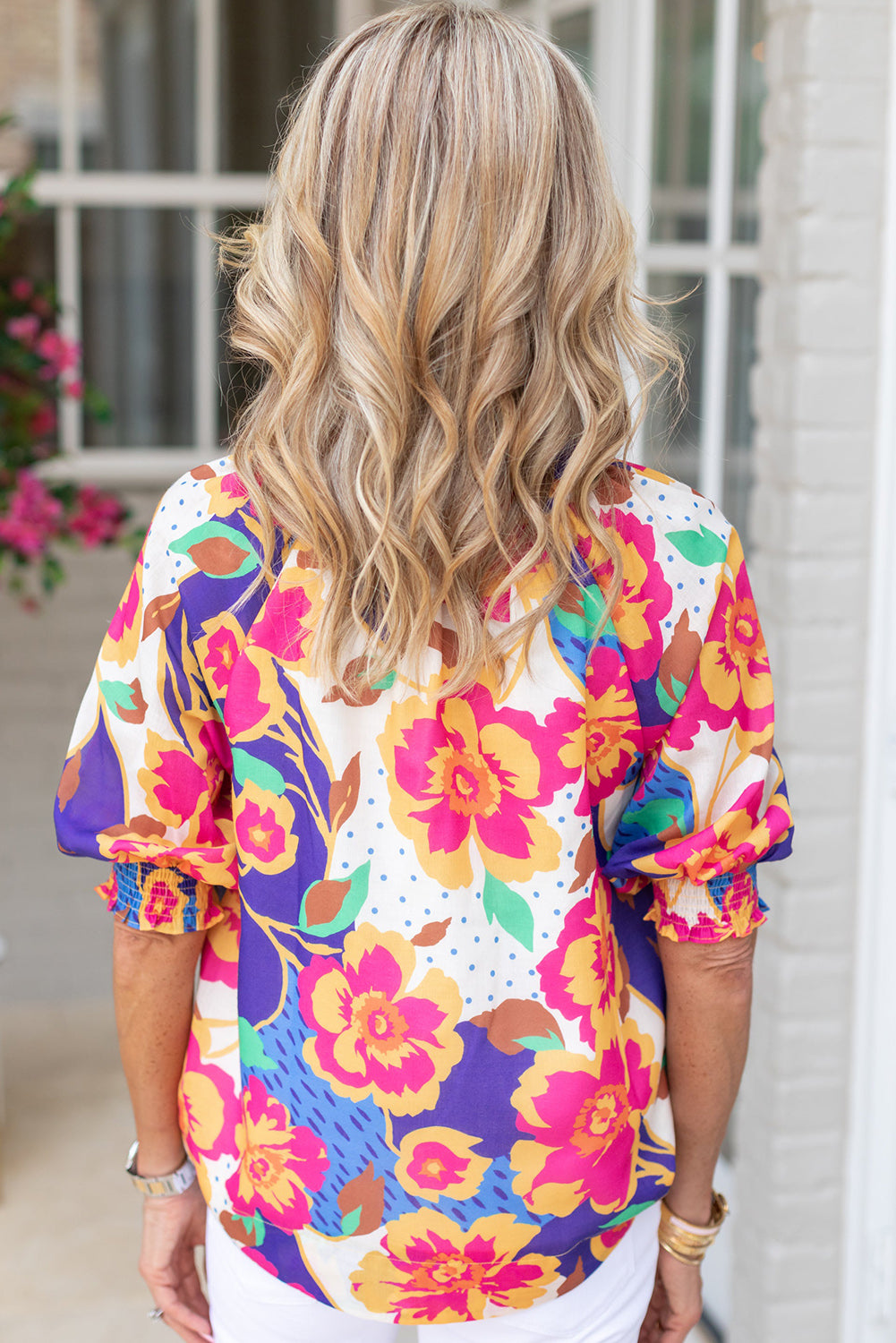 Floral Print Plus Size Blouse