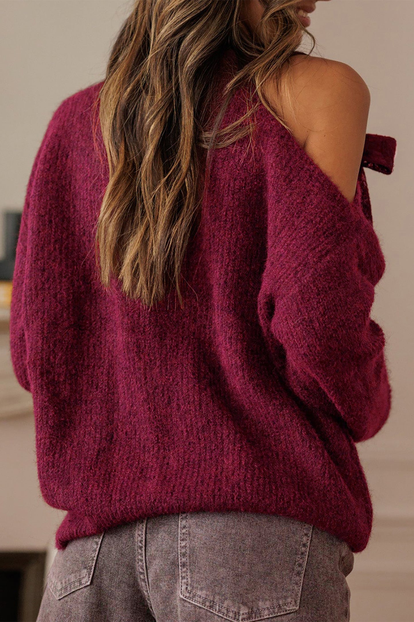 Burgundy Bow Asymmetric Jersey