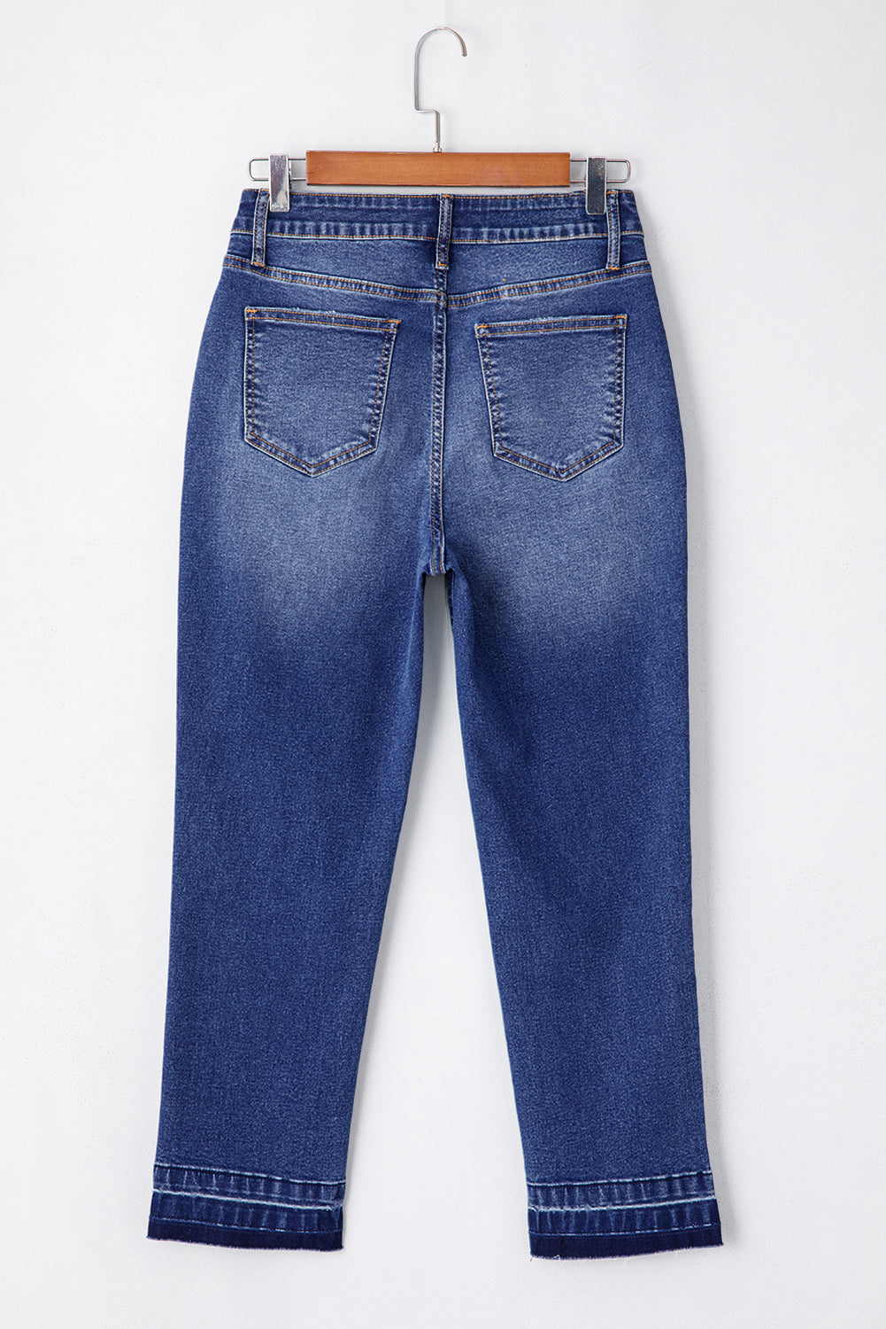Dark Blue Wash Cropped Jeans