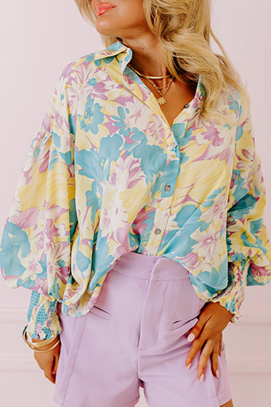Yellow Floral Oversized Blouse