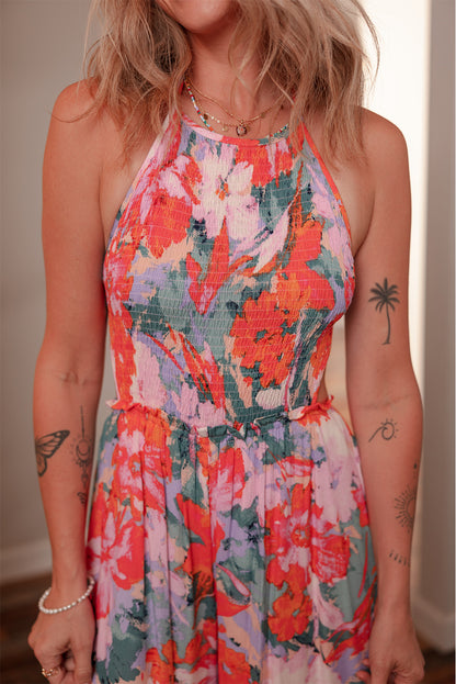 Multicolour Floral Halter Jumpsuit