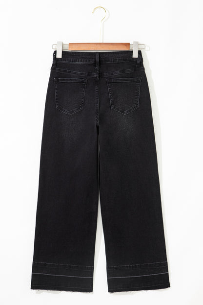 Black Straight Leg Loose High Waist Jeans