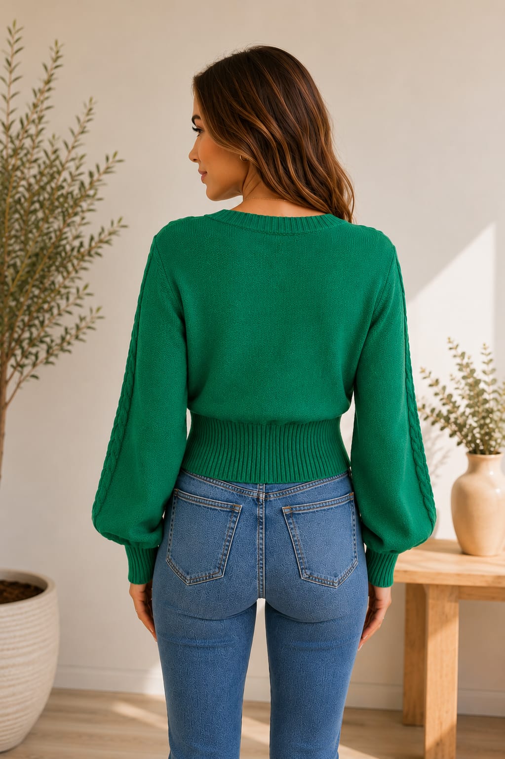 Green Square Neck Jersey