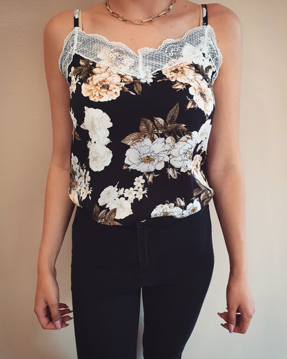 Black floral Cami