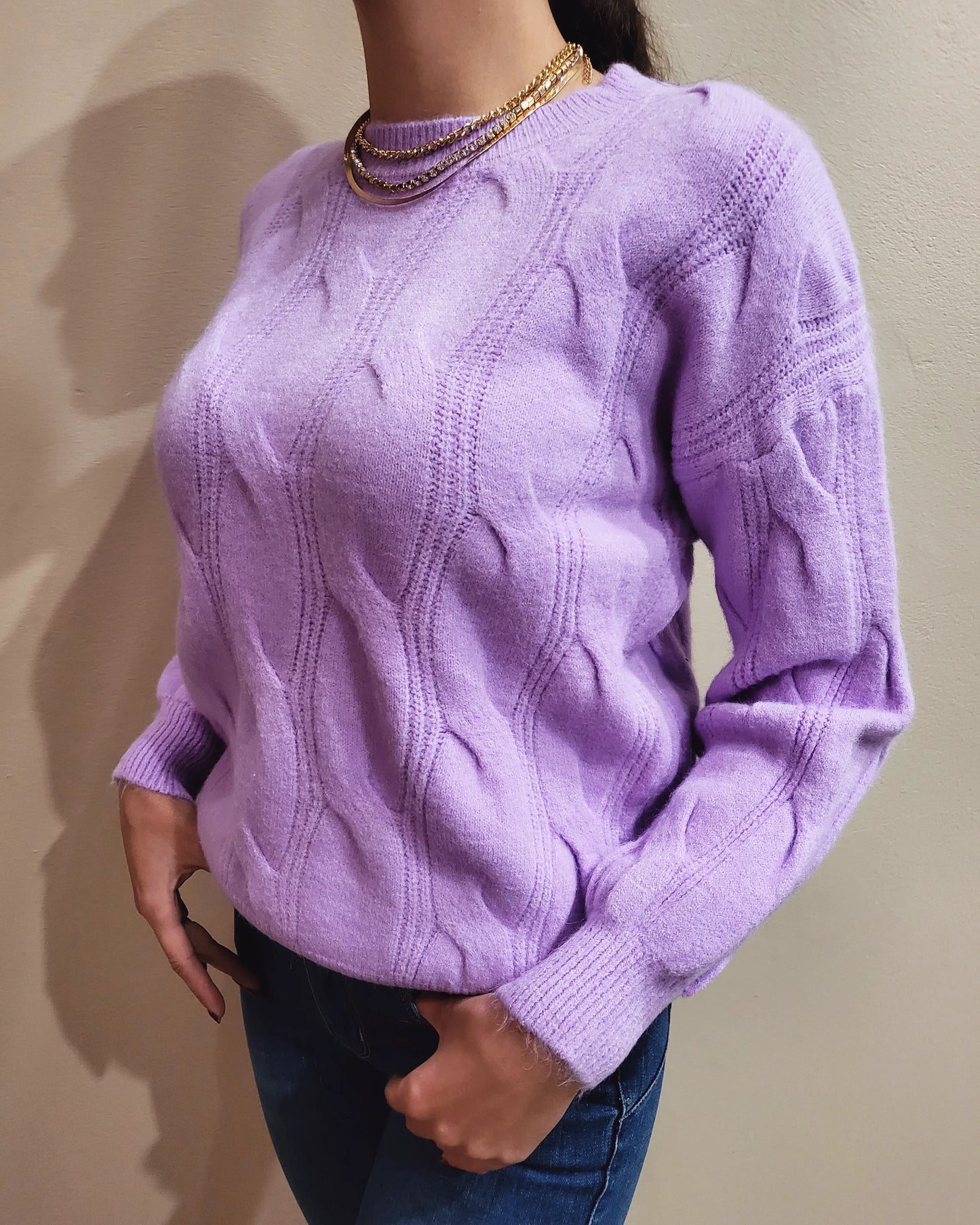 Purple knit jersey