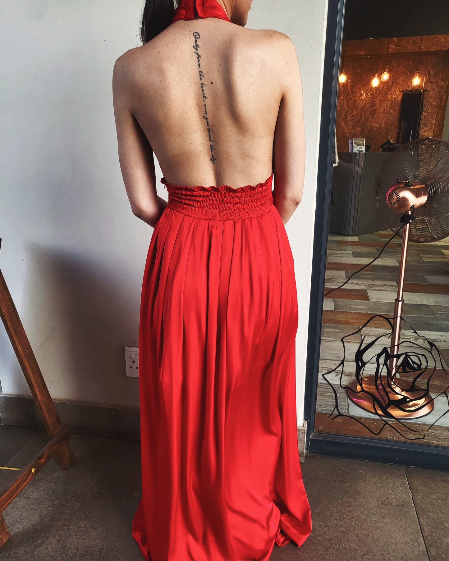 Red evening dress