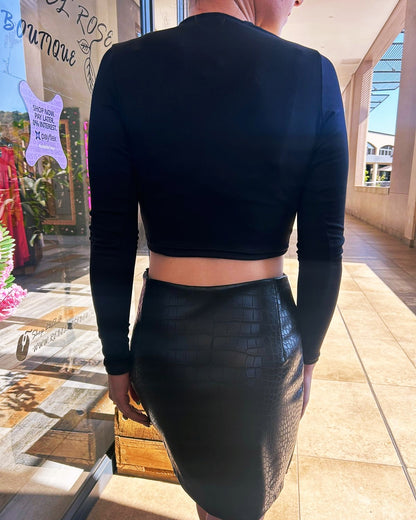 Black tie crop top