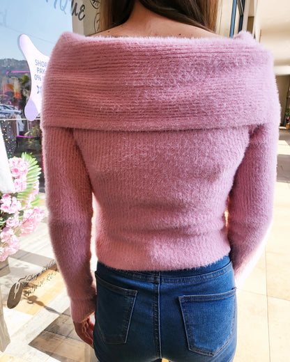 Light Pink Off shoulder knit