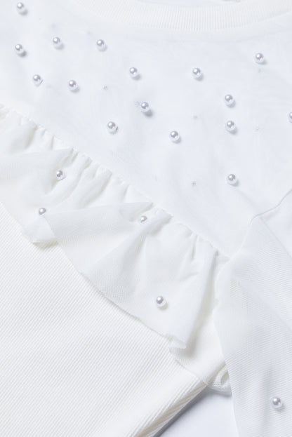 White Pearl Mesh Top