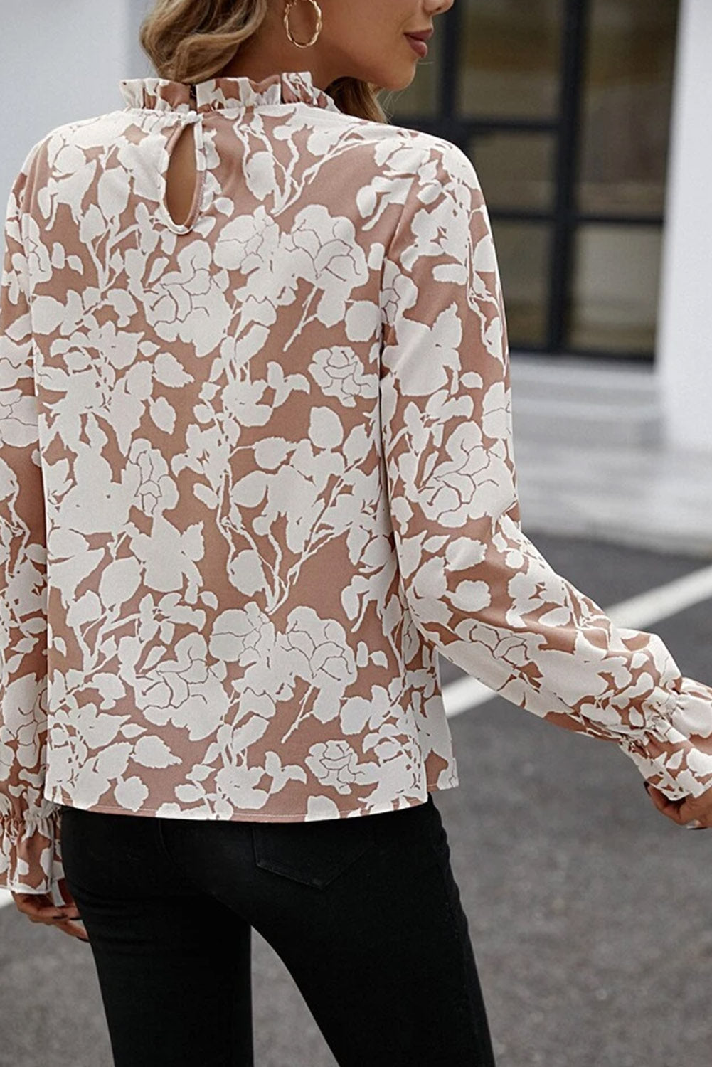 Beige floral blouse